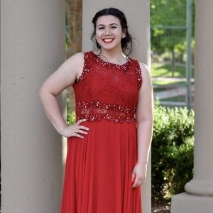 Full Length Red Evening Dress
